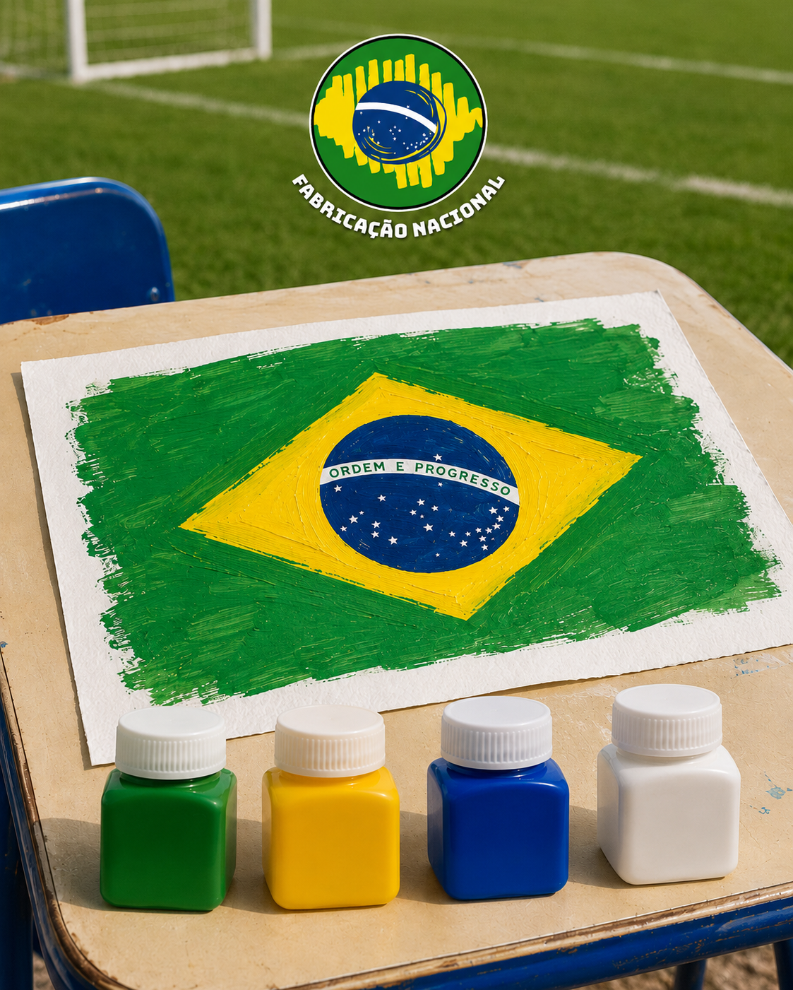 Muito antes de aprender sobre futebol, a gente aprende sobre as cores do Brasil.