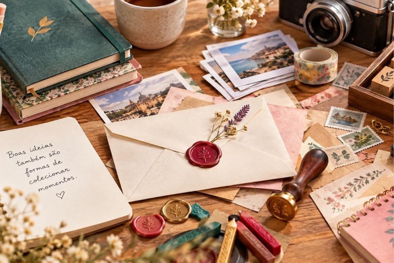 Na contramão das telas, cartas escritas à mão, lacres de cera e papelaria vintage voltam a despertar interesse